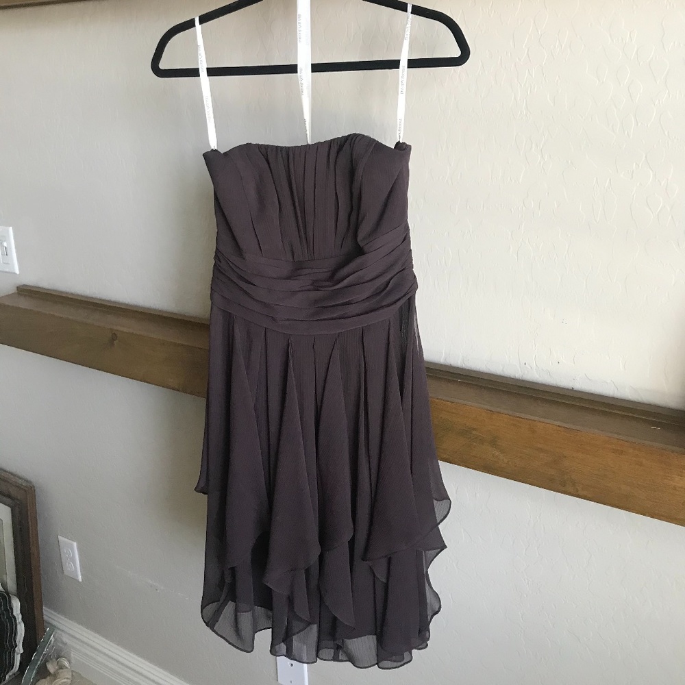 Strapless Chiffon Dress with Layered Skirt